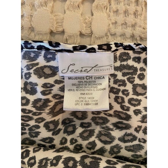 Secret Treasures Lingerie Gown Cheetah Print Size  Small Sexy Silky Elegant - Picture 6 of 8